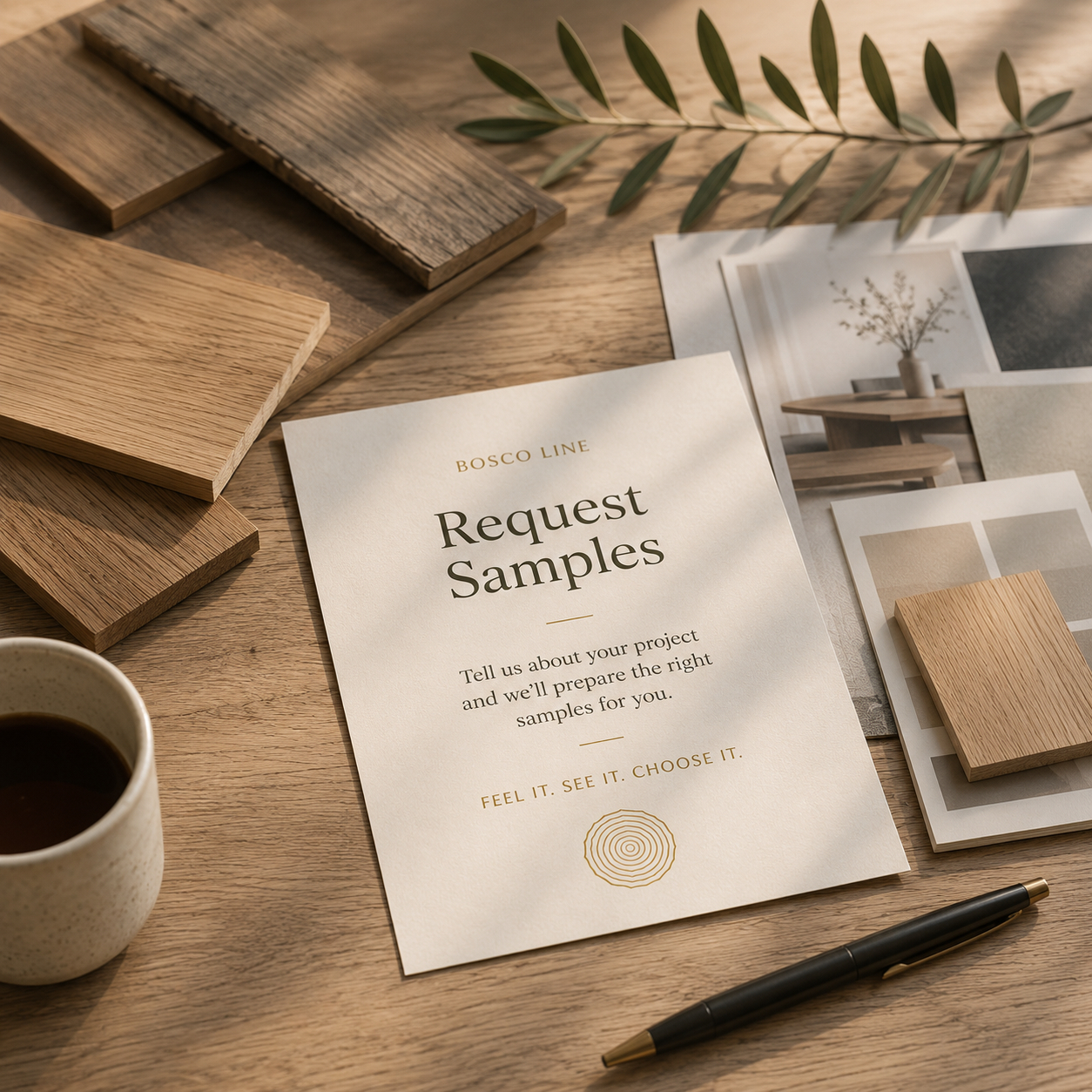 Bosco Line physical wood surface samples